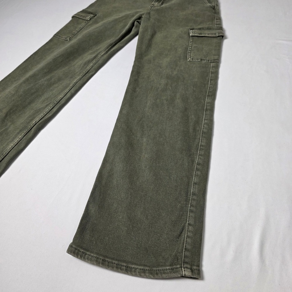 Hollister Cargo Dad Jeans Women 23S Olive Green‎ Ultra High-Rise Vintage Stretch - Picture 3 of 13